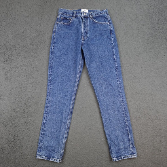 Anine Bing Jeans Womens 27 Blue High Rise Tapered Leg Denim Button Fly Classic - Picture 1 of 12